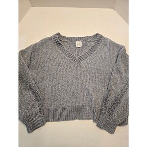 Hippie Rose‎ XL Gray V-Neck Long Sleeve Knit Pullover Sweater Women's XL